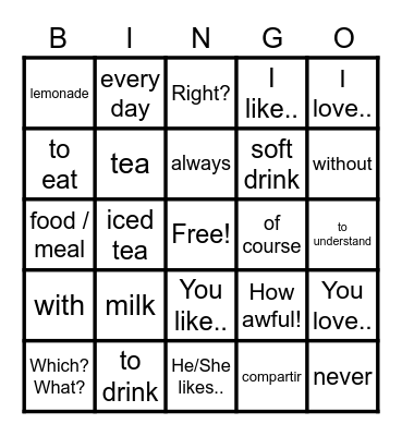 Capitulo 3A (2) Bingo Card