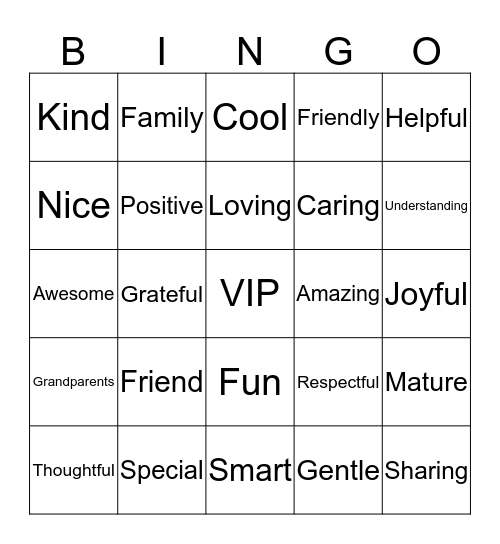VIP Day Bingo Card