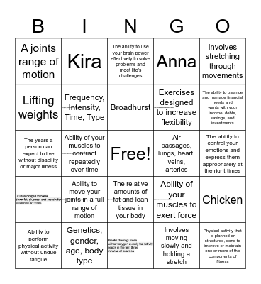 Midterm Bingo Card
