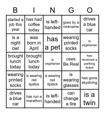 Icebreaker - Find Someone Who... Bingo Card