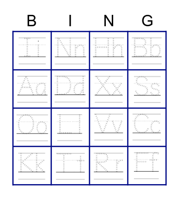 Alphabet BINGO Card