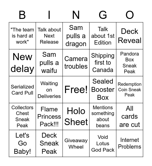 March 8, 2023: Otherverse Unboxing Video Bingo Card