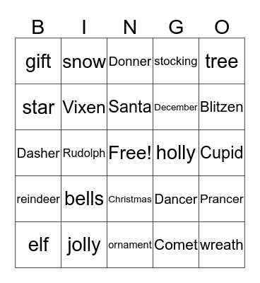 Christmas Bingo Card