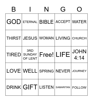 3A Lent- Women of the Well Bingo Card