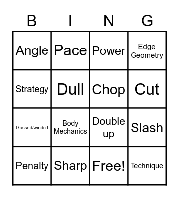 Knife fight Bingo Card