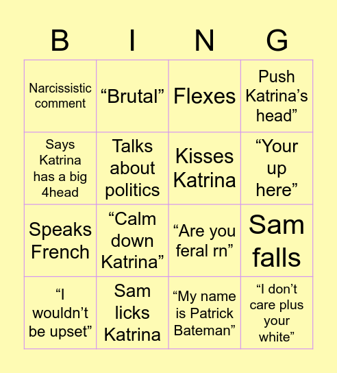 SOGS Bingo Card