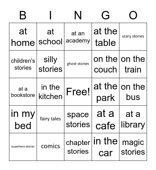 Reading Bingo Card