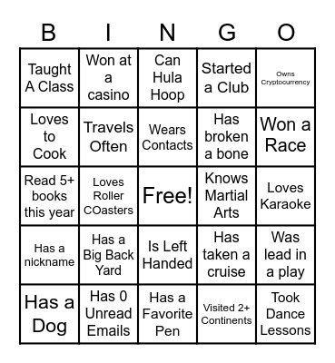 Get to Know AP/AR Bingo Card