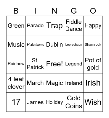 Happy St. Patrick's Day! Bingo Card