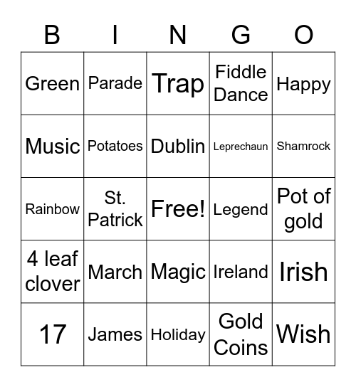 Happy St. Patrick's Day! Bingo Card