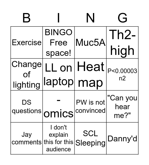Monday Bingo Card
