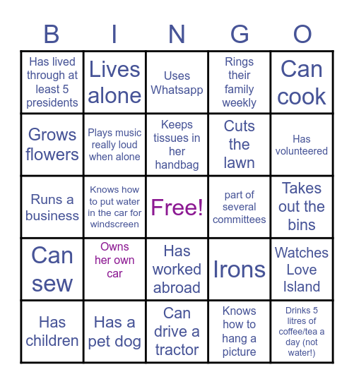 Ballycroy Women's Group International Women's Day 2023 Bingo Card