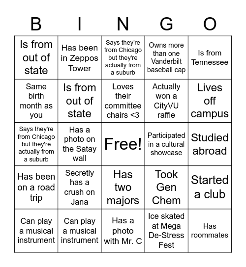 VPBingo Card