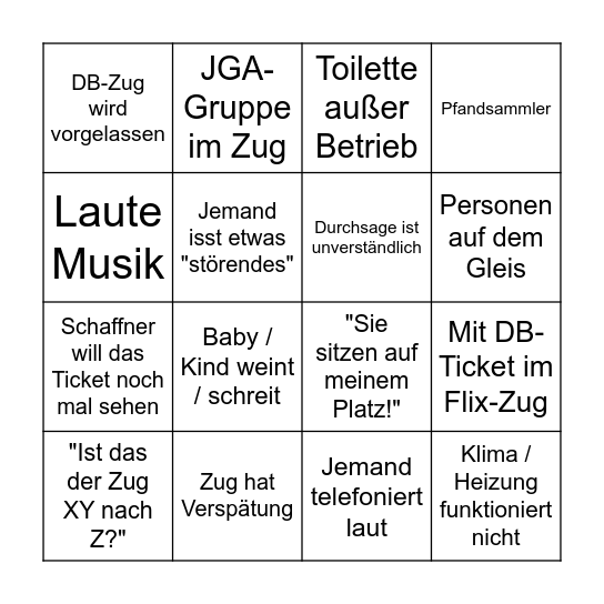 Zug-Bingo Card