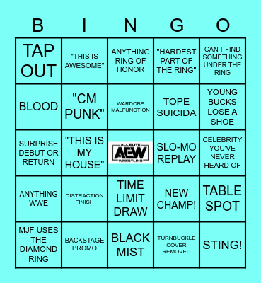 AEW REVOLUTION 2023 Bingo Card