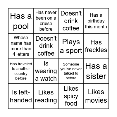 Find Someone Who... Bingo Card