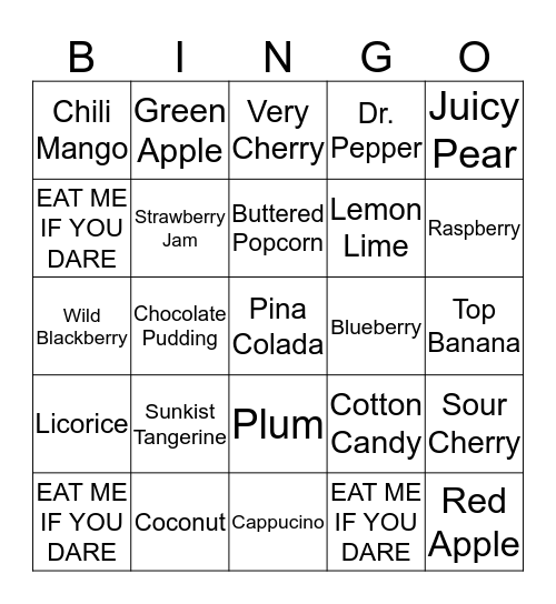 Beanboozle Bingo Card