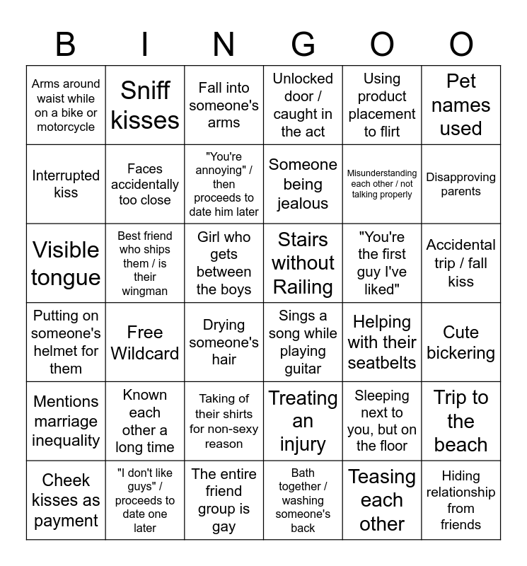 BL Bingo Card