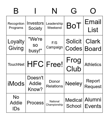 OMT Bingo Card