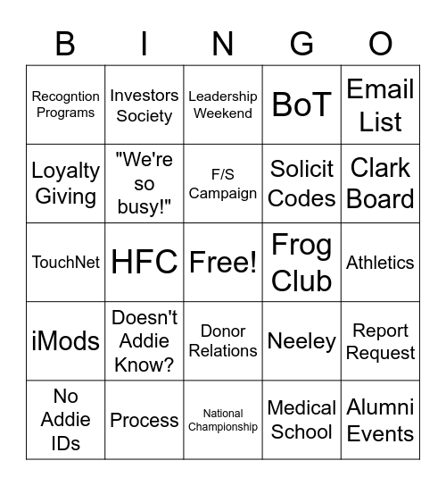OMT Bingo Card