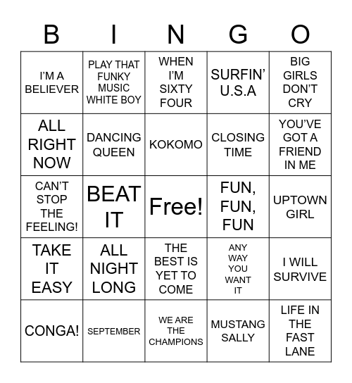 Terry's Retirement Bingo Card