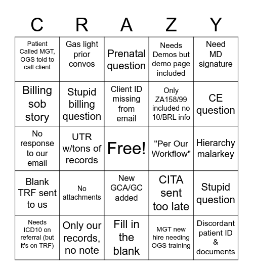 My God Torture Bingo Card