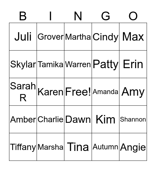 2015 CSR BINGO Card