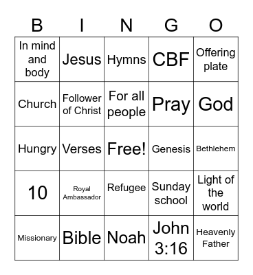 RA BINGO Card