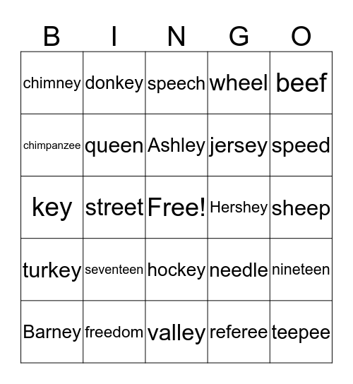 9.2 Wilson Reading System Bingo Card