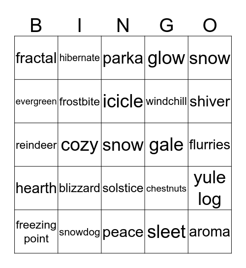 Winter Bingo Card