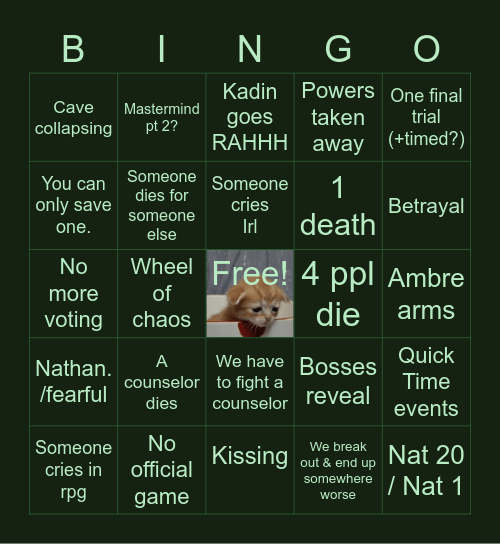 It hurts Bingo Card