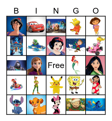 Favorite Character BINGO Card