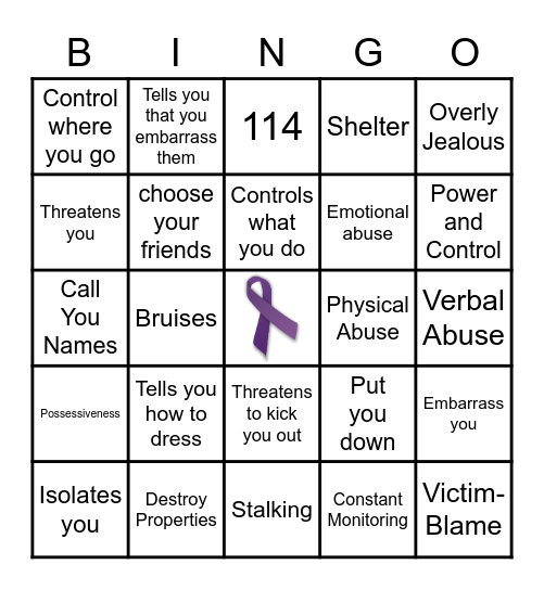 Break The Silence Bingo Card
