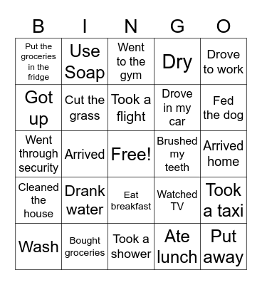 Sequence of events! Bingo Card