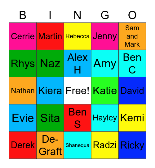 Red - 3rd September Bingo Card