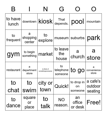 D'Accord 1  chapter 4A Vocabulary Bingo Card