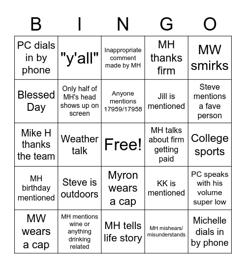 Le Experience Bingo Card