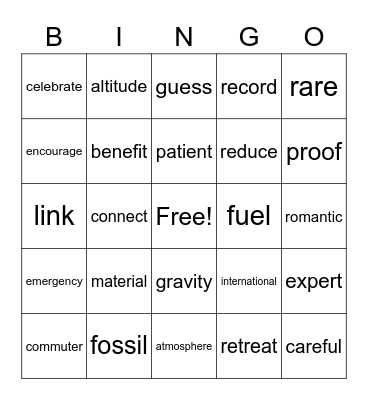 BINGO Card