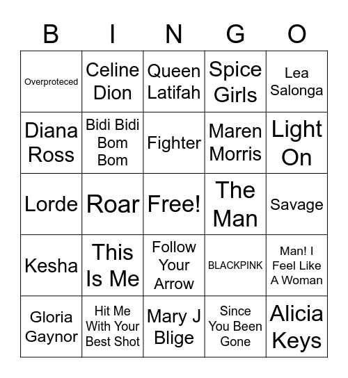Music Bingo Round 2-redo Bingo Card