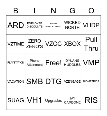 TeamBuilder Tuesday Bingo Card