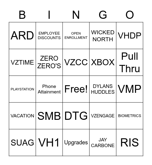 TeamBuilder Tuesday Bingo Card