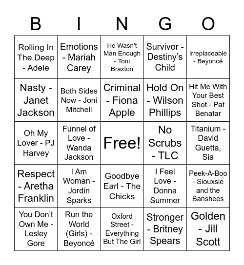 International Women's Day Bingo 1 Bingo Card