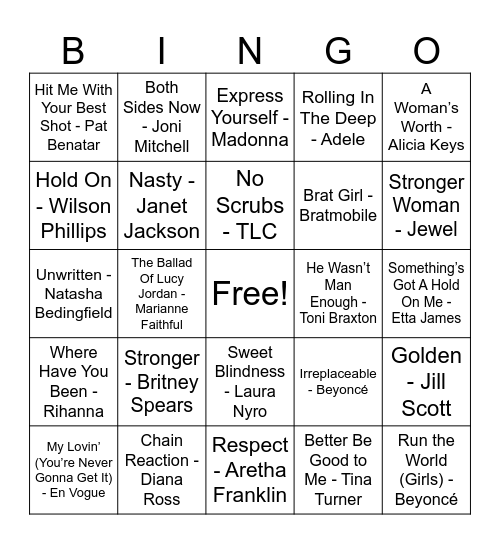 International Women's Day Bingo Card