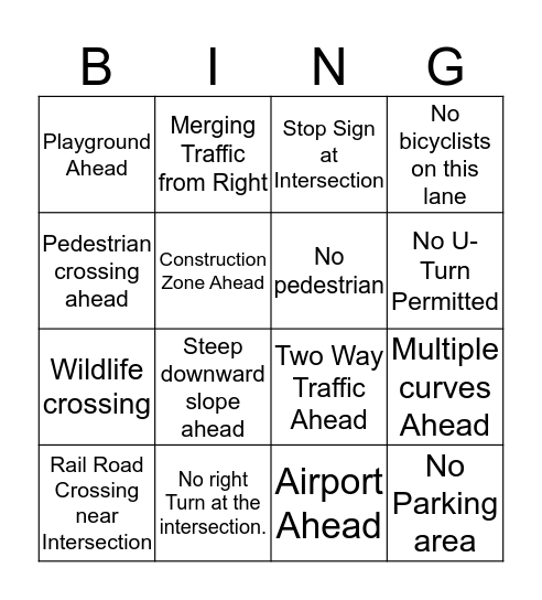 SYMBOL Bingo Card