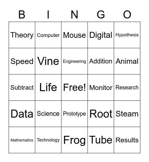 STEM Bingo Card