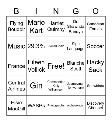 GX & JD Culture Bingo Card