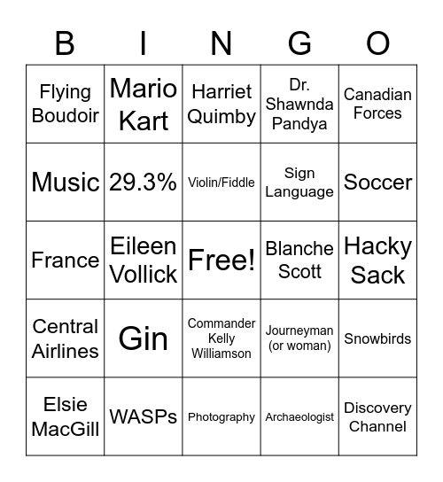 GX & JD Culture Bingo Card