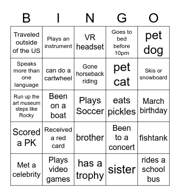 Get to Know Your Teammates Bingo Card