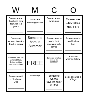 SE Networking Bingo Card