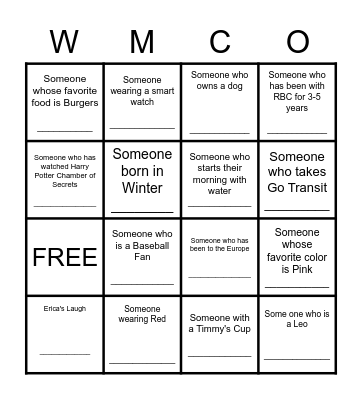 SE Networking Bingo Card